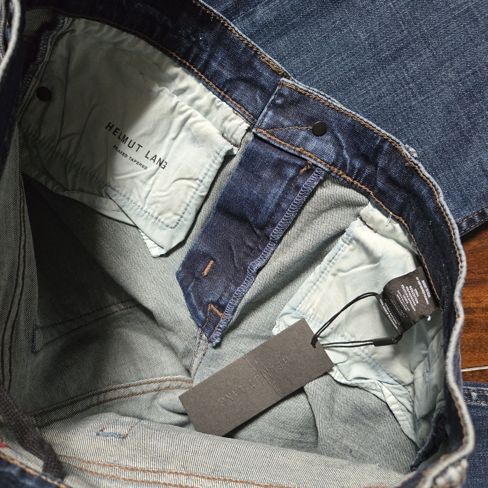 Helmut Lang Women's Denim Jeans Relaxed Tapered Cotton Indigo USA Made Size 27 - Picture 9 of 10